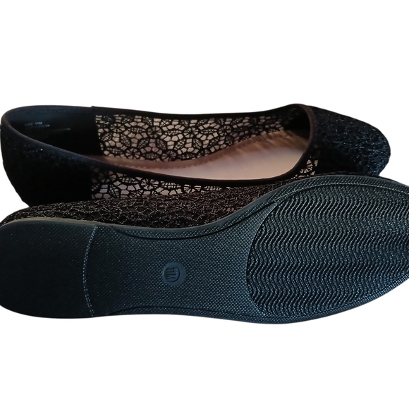 Sophia Taylor Black Lace Loafers Size 11M - Picture 4 of 6
